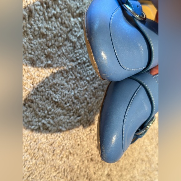 Talbot’s Blue Leather Loafers with Buckle 7.5M - Picture 8 of 9